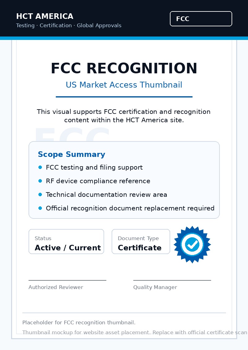 FCC Recognition